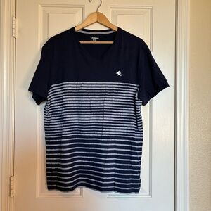 Express Men's Short Sleeve Tee in Navy and White